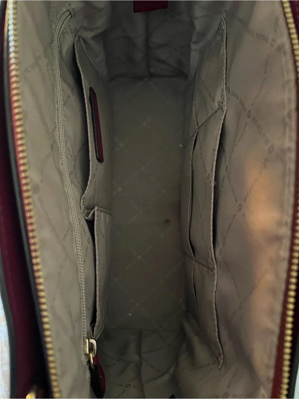 MICHAEL KORS Raspberry Leather Carryall Satchel